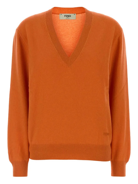  Fendi V-neck Top - Orange 
