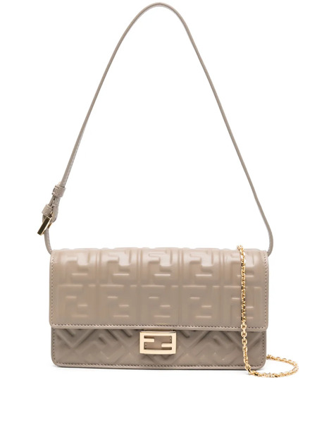  Fendi Wallet On Chain Baguette Shoulder Bag - Neutrals 