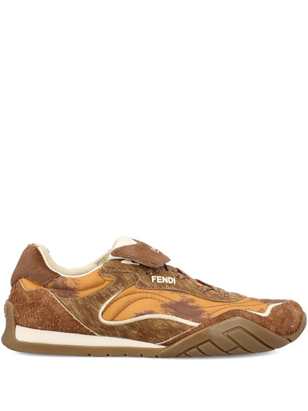  Fendi Wave Pulse Lace-up Sneakers - Brown 