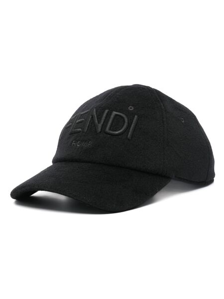  Fendi Wool Baseball Cap - Black 