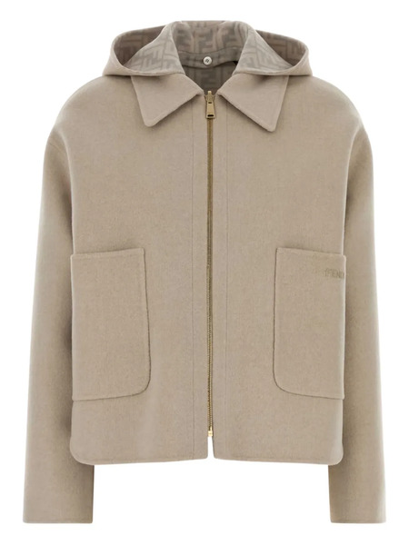  Fendi Zip-up Hooded Jacket - Neutrals 