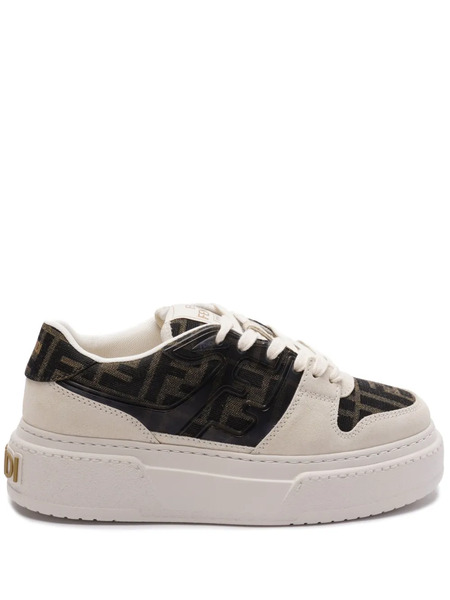  Fendi Zuca-motif Panelled Sneakers - Brown 