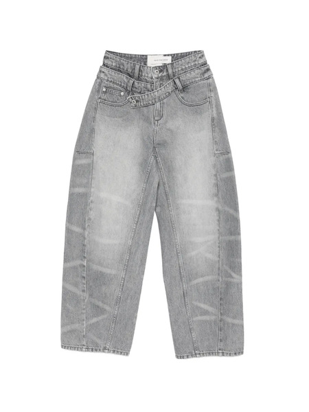  Feng Chen Wang Asymmetric-waistband Jeans - Grey 