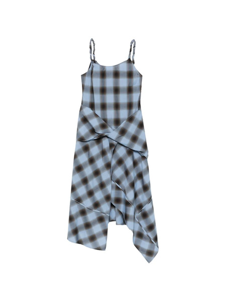  Feng Chen Wang Check-pattern Midi Dress - Blue 