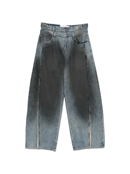  Feng Chen Wang Faded Wide Trousers - Black 