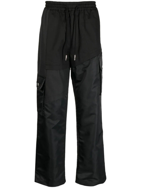  Feng Chen Wang Panelled Drawstring Wide-leg Trousers - Black 