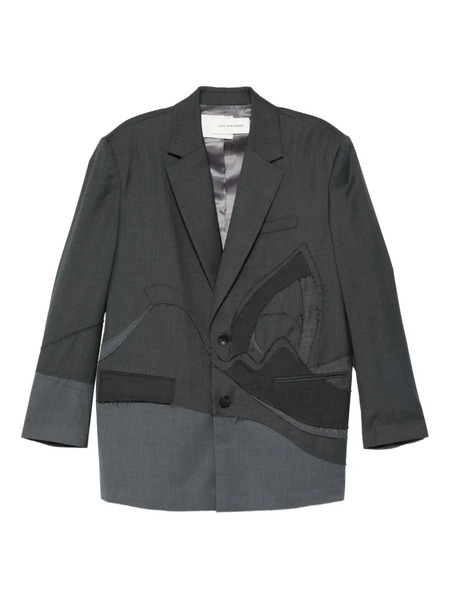  Feng Chen Wang Patchwork Single-breasted Blazer - Grey 
