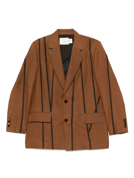  Feng Chen Wang Stripe-detail Blazer - Brown 