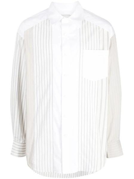  Feng Chen Wang Striped Long-sleeve Shirt - White 