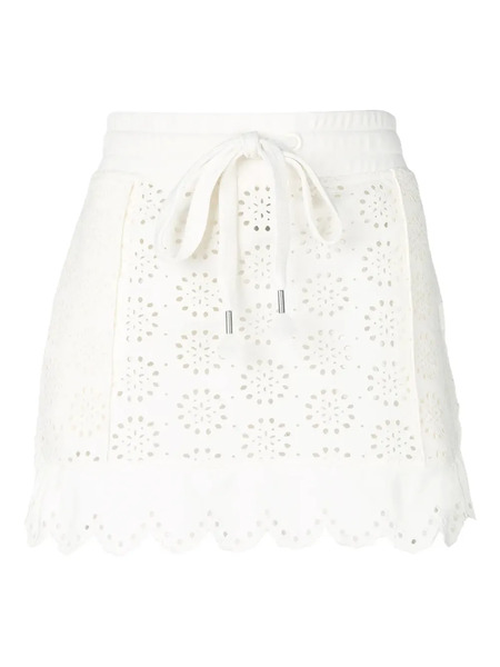  Fenty X Puma Scalloped Drawstring Mini Skirt - White 
