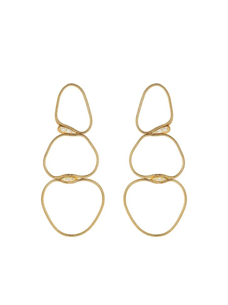  Fernando Jorge 18k Yellow Gold Fluid Diamond Earrings 