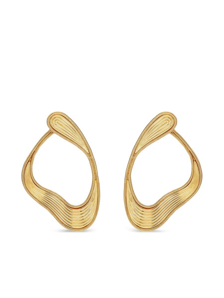  Fernando Jorge 18k Yellow Gold Medium Stream Lines Loop Earrings 