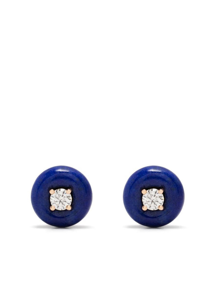  Fernando Jorge 18kt Rose Gold Orbit Medium Diamond And Lapis Lazuli Studs 