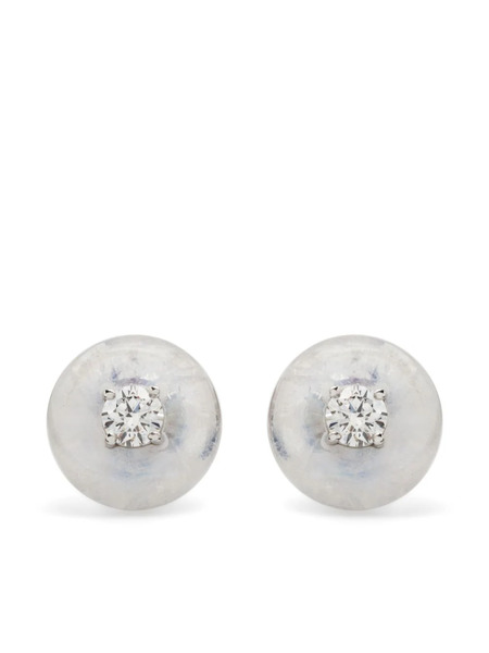  Fernando Jorge 18kt White Gold Orbit Moonstone Diamond Earrings - Silver 