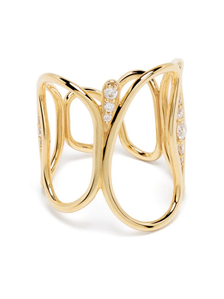  Fernando Jorge 18kt Yellow Gold Fluid Chain Diamond Ring 