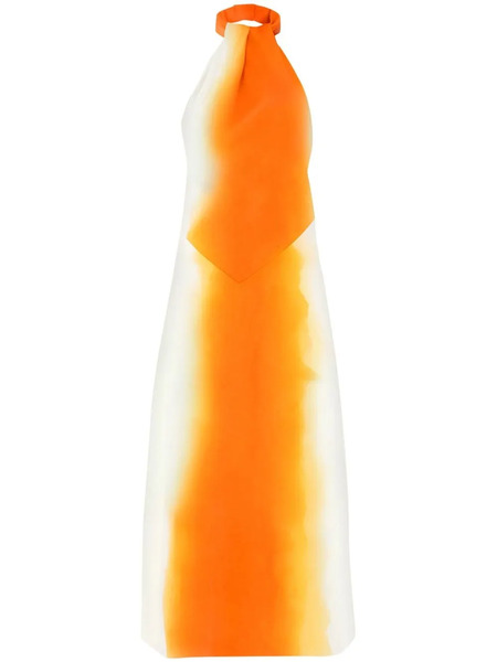  Ferragamo Abstract-print Halterneck Dress - Orange 