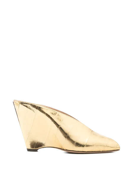  Ferragamo Alicia Open-toe Mules - Gold 