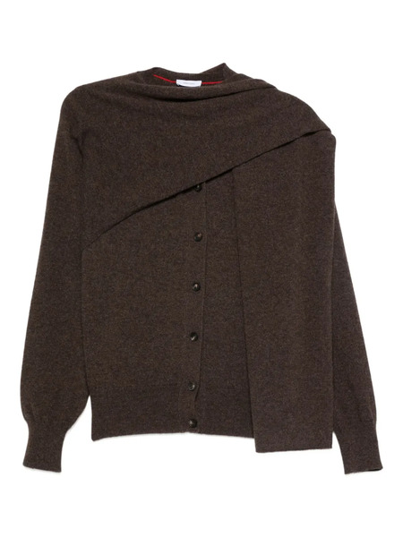  Ferragamo Asymmetric Button-up Cardigan - Brown 