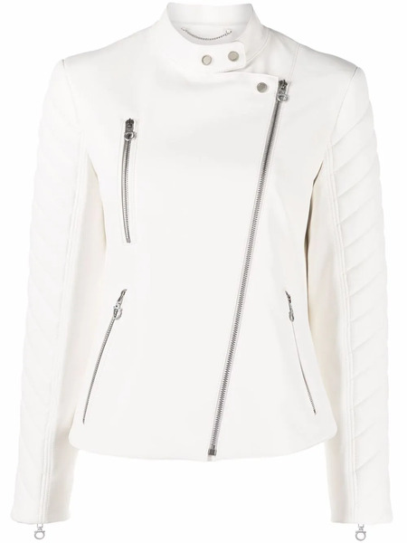  Ferragamo Biker Leather Jacket - White 