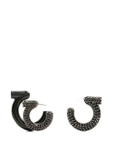  Ferragamo Black Embellishment Earrings 
