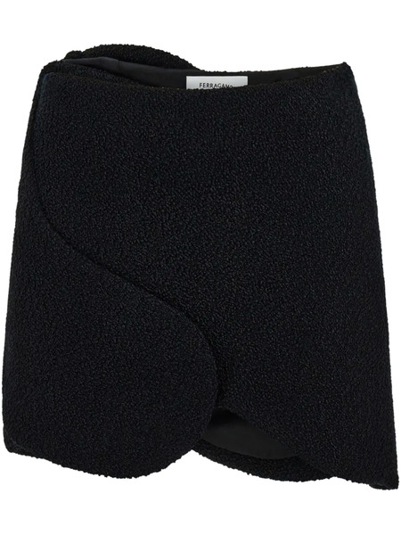  Ferragamo Bouclé Mini Skirt - Black 