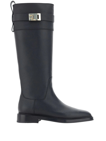  Ferragamo Buckle-detailing Boots - Black 