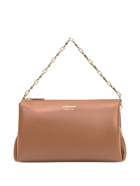  Ferragamo Chain Crossbody Bag - Brown 