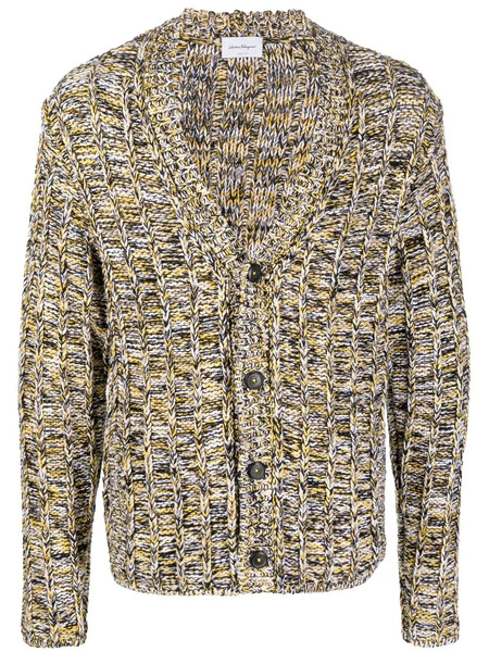  Ferragamo Chunky-knit V-neck Cardigan - Yellow 