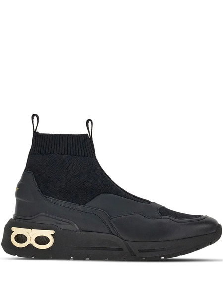  Ferragamo Cosma Sock Sneakers - Black 