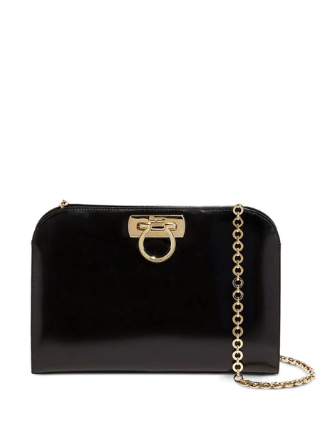  Ferragamo Diana Leather Clutch - Black 