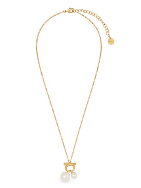  Ferragamo Double Pearl Necklace - Gold 