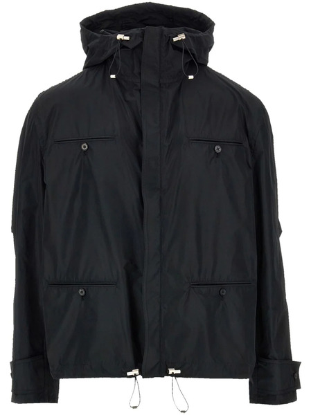  Ferragamo Drawstring-hem Hooded Jacket - Black 