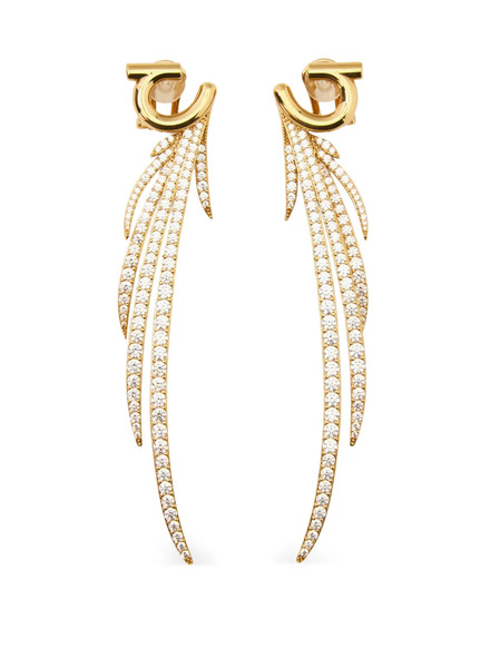 Ferragamo Earrings With Crystals - Gold 