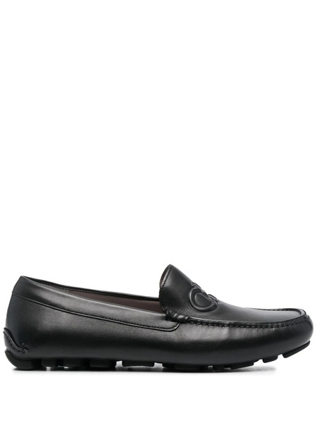  Ferragamo Embossed-gancini Loafers - Black 