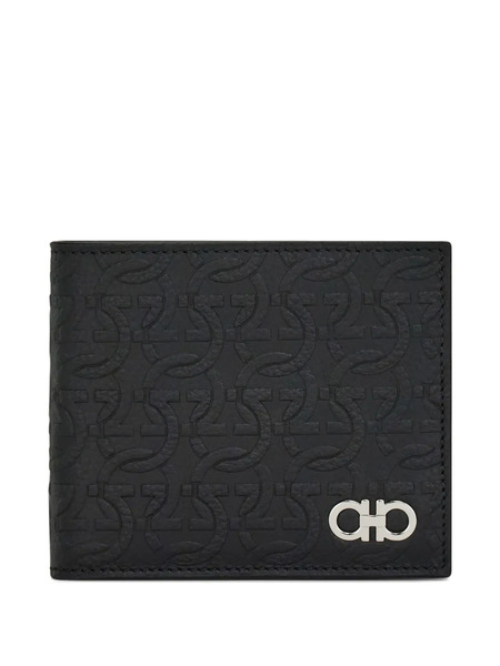 Ferragamo Embossed Gancini Wallet - Black 