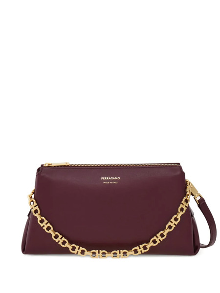  Ferragamo Embossed Logo Chain Mini Bag - Red 
