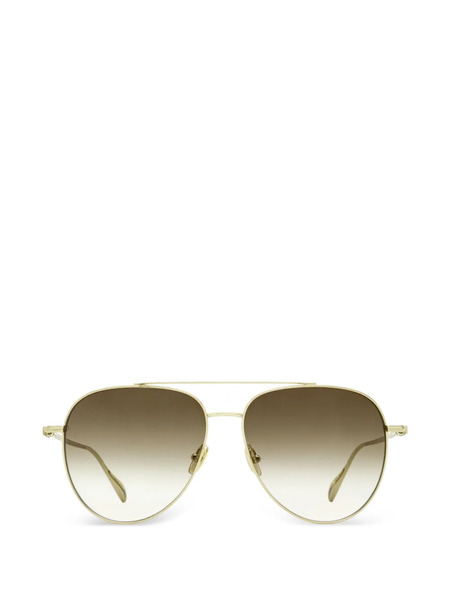  Ferragamo Eyewear Double-bridge Pilot Sunglasses - Gold 