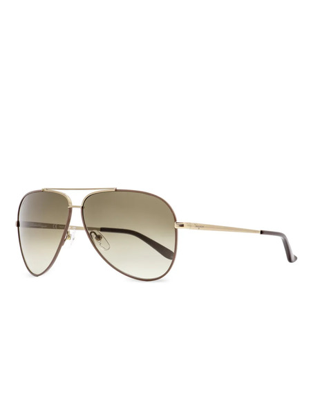  Ferragamo Eyewear Double-bridge Sunglasses - Brown 