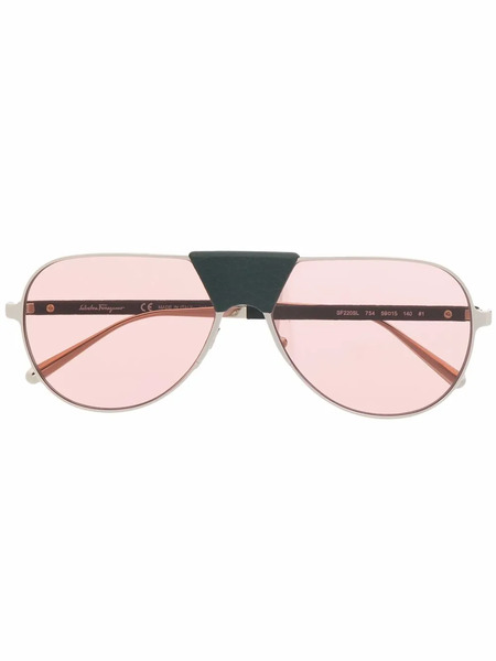  Ferragamo Eyewear Pilot-frame Sunglasses - Green 