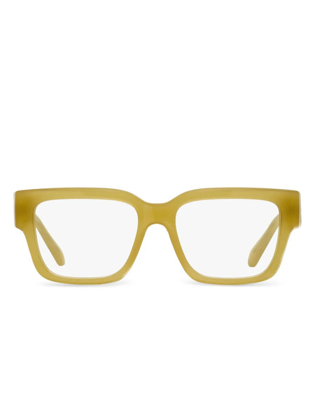  Ferragamo Eyewear Rectangular Logo Glasses - Yellow 