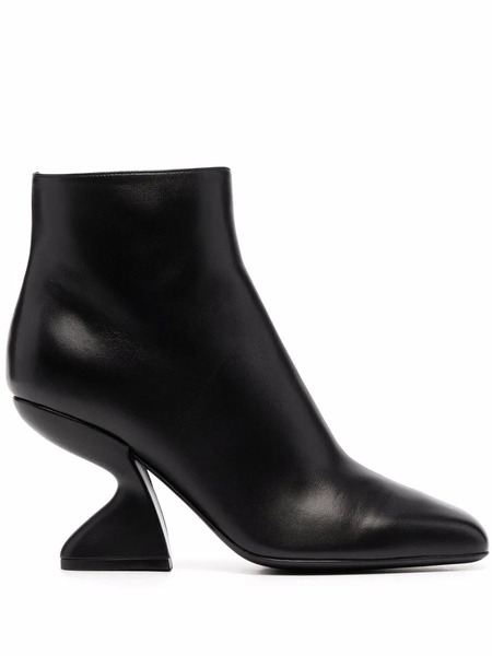  Ferragamo F-heel Sculpted Ankle Boots - Black 