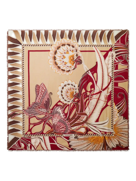  Ferragamo Floral-print Scarf - Neutrals 
