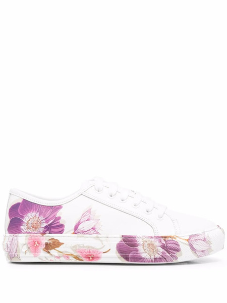  Ferragamo Floral-print Sneakers - White 