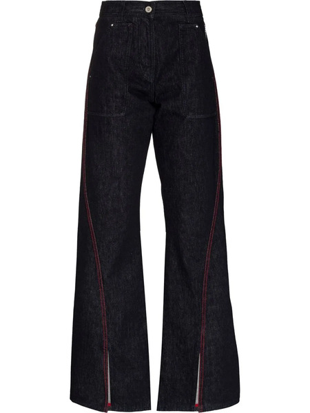  Ferragamo Front-slit Wide-leg Jeans - Blue 
