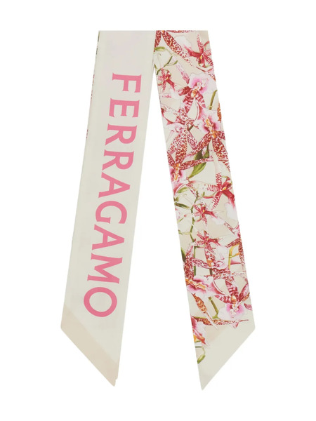  Ferragamo Gaia-print Silk Scarf - Neutrals 
