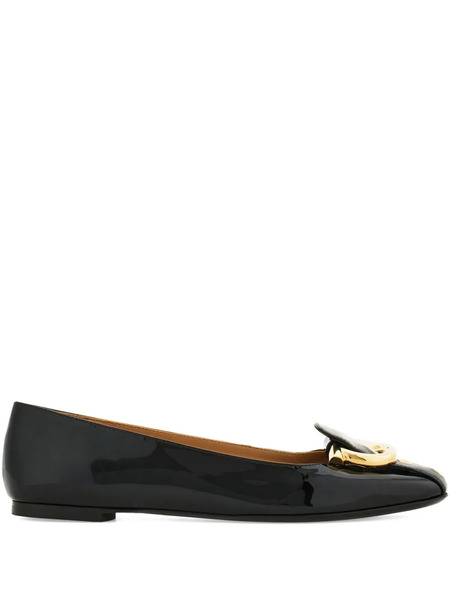  Ferragamo Gancini Ballet Flats - Black 