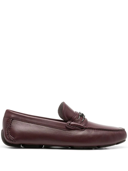  Ferragamo Gancini-buckle Leather Loafers - Red 