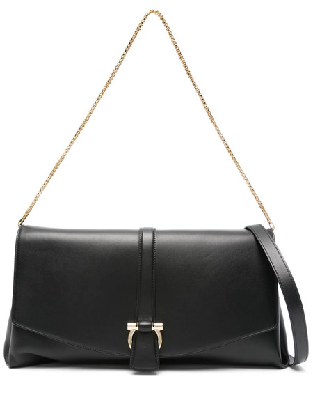  Ferragamo Gancini-buckle Shoulder Bag - Black 