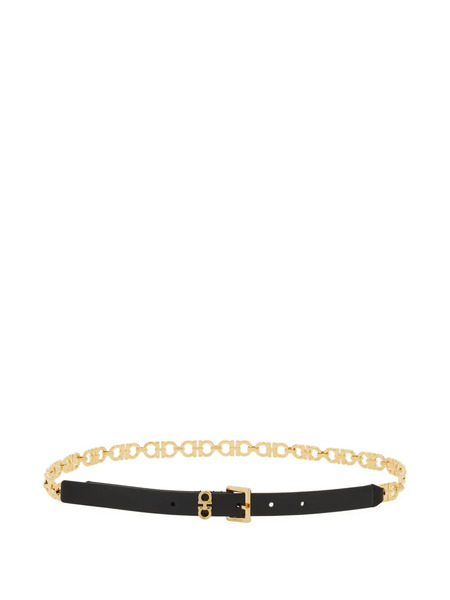  Ferragamo Gancini-chain Square-buckle Belt - Black 