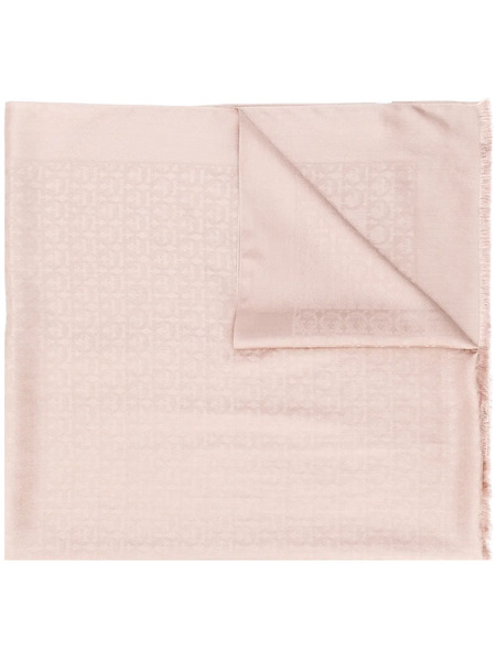  Ferragamo Gancini Fringed Scarf - Pink 